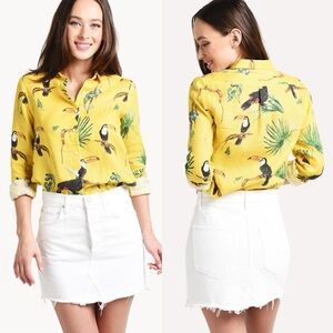 Nach‎ Yellow Fascination Toucan Linen Shirt